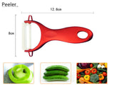 Hot  High Quality Red Flower Painted Zirconia Ceramic Kitchen fruit Knife Set Kit 3" 5" 6'' inch + Peeler+Cove
