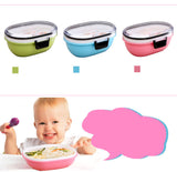School Lunch Containers Plastic Oval Children Lunch Box for Food Double Tiers Portable Creative Containers for Food Storage