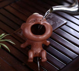 Tea Pets Ornament Chinese Folk Art Purple Clay Decoration Crafts Figurines Little Monk Yixing Baby Boy Spray Pee Tea Accessories