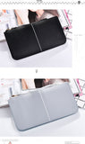 Long European&American zipper small fresh cell phone bag High-quality PU leather student thin multi-purpose wallet