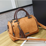 Woman Bags  Crossbody Bags For Women Retro Vintage Ladies Leather Handbags Women Tassel Shoulder Bag Female Zipper