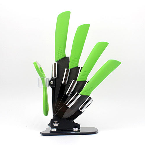 High quality brand black blade kicthen ceramic knife set 3" 4" 5" 6"inch+peeler+Acrylic Holder/stand Chef Kitchen knife
