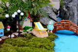XBJ187 Mini 5pcs Beach chair decoration supplies moss micro landscape deco  Garden deco Creative handicrafts