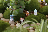 XBJ050 The windmill house 4pcs moss micro landscape decoration resin decoration creative arts and crafts Castle houses