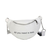 Zipper PU Leather Fanny Pack Women Shoulder Chest Bag Lady Belly Belt Bag Multifunctional Waterproof Waist Pack Black White