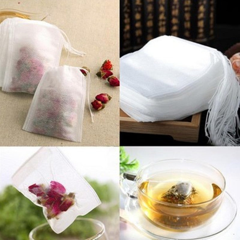 TemuTea New Tea bags 100 Pcs Lot 5.5 x 7CM Empty Tea Bags With String Heal Seal Filter Paper for Herb Loose Tea bag Clean Health