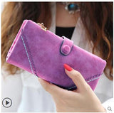 Fashion Retro Matte Stitching leather Wallet Women Long Purse Clutch Women Casual Hasp Dollar Price Wallet Handbag carteira