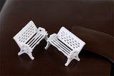 XBJ029 Mini Garden Ornament Miniature Park Seat Bench 2pcs Craft Fairy Dollhouse Decor DIY sand table model material