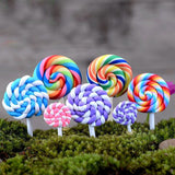 XBJ002 Resin 2 pcs Lollipop Garden Decoration Ornaments Mini Crafts Bonsai Micro Landscape Craft Fairy Garden Miniatures
