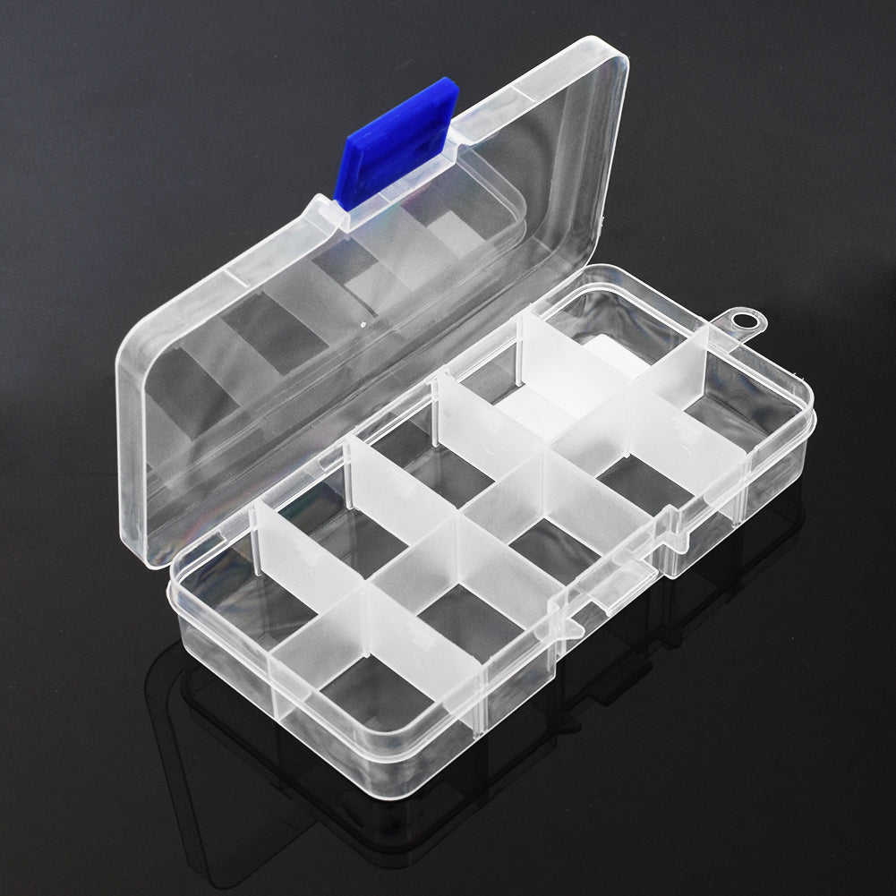 Practical Adjustable 10/15/24 Compartment Plastic Storage Box Jewelry Earring Bead Screw Holder Case Display Organizer Container