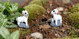 XBJ139 Mini 5pcs With bottom white goat decoration supplies moss micro landscape deco  Garden deco Creative handicrafts