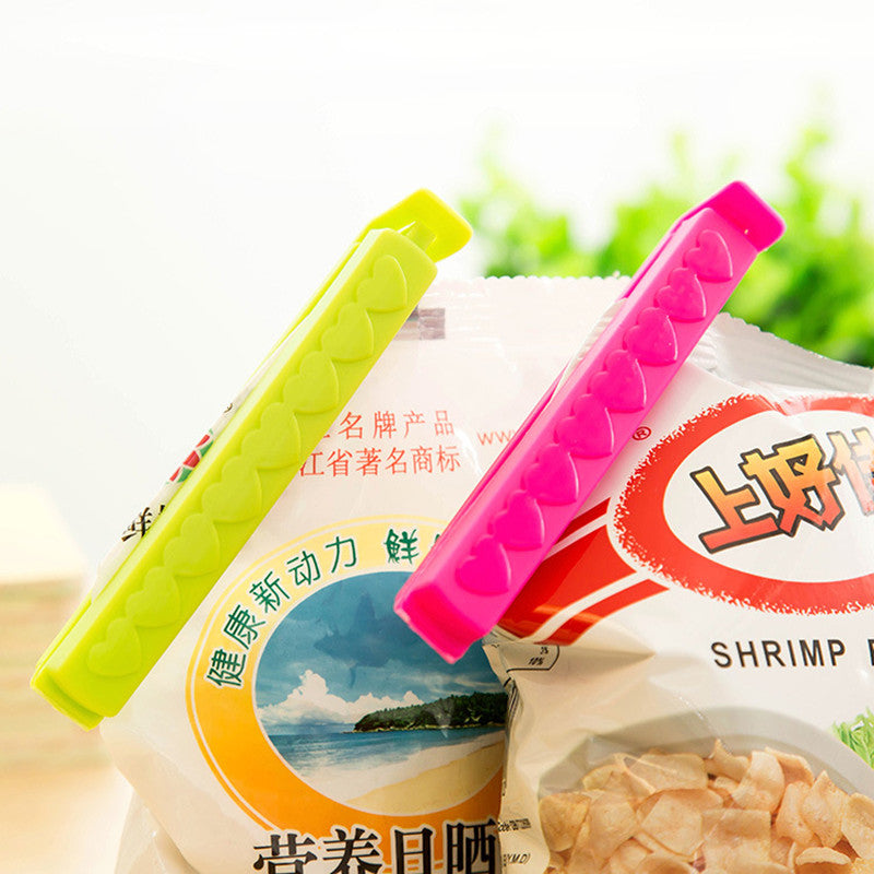 Sealing clip 5pcs/lot Printing large Korean love freshness seal clip Food sealing clip 5 installed Bag clip 11*1.4cm 5g Secondary image