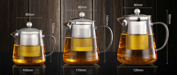 CJ262 Hot Sale Heat Resistant cup Kettle Teapot Flower Tea Set Pu'er Coffee Tea Pot Drinkware Set Stainless Steel Strainer