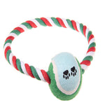 Pet Dog Toys Cotton Braided Rope Knotted Rope Dog Toys Tennis Ball Chew Bite Cat Pet Toy Playing Rope Ring Interactive Toy Ball