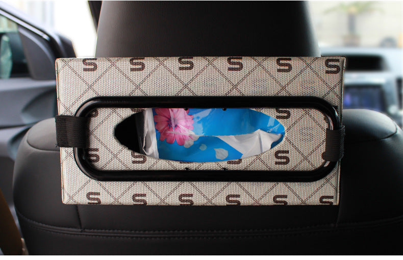 Car Sun Visor Tissue Paper Box Holder Auto Seat Back Accessories Clip Bracket Secondary image