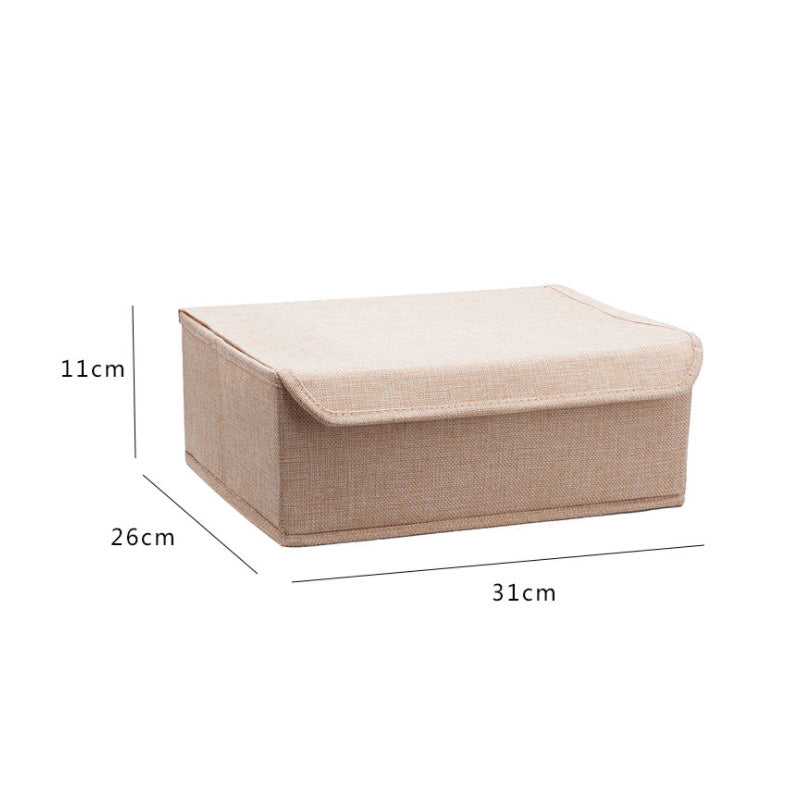 Washable Bra Underwear Storage Box With Cover linen Folding Cases Necktie Socks Underwear Clothing Organizer Container