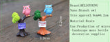XBJ080 Mini 2pcs Branch owl Bottle decoration supplies moss micro landscape deco  Garden deco Creative handicrafts