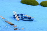 XBJ168 Mini 3pcs Boats and oars decoration supplies moss micro landscape deco  Garden deco Creative handicrafts