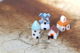 XBJ050 The windmill house 4pcs moss micro landscape decoration resin decoration creative arts and crafts Castle houses