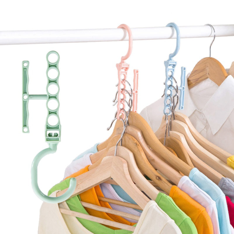 Hoomall 5Circle Plastic Drying Laundry Clothes Hanger Organizer Multilayer Windproof Holder Buckle Household Anti-Slip Hook Clip Secondary image