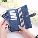 Fashion Retro Matte Stitching leather Wallet Women Long Purse Clutch Women Casual Hasp Dollar Price Wallet Handbag carteira