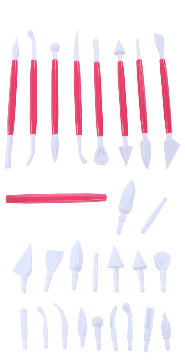 New 8Pcs/set Sugarcraft Fondant Grade Plastic Cake Pastry Carving Cutter Decorating Flower Clay Modelling Craft Tool