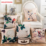 BZ126 Luxury Cushion Cover Pillow Case Home Textiles supplies American Country Flowers Birds decorative throw pillows chair seat