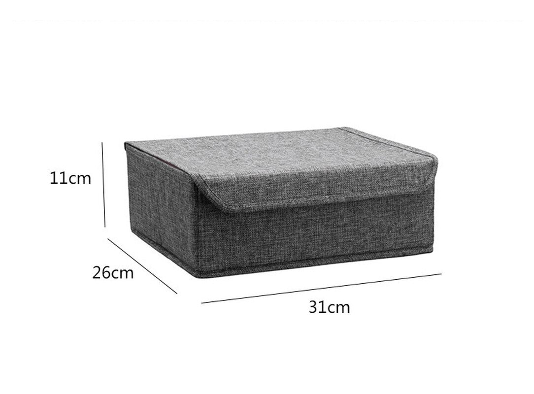 Washable Bra Underwear Storage Box With Cover linen Folding Cases Necktie Socks Underwear Clothing Organizer Container Secondary image
