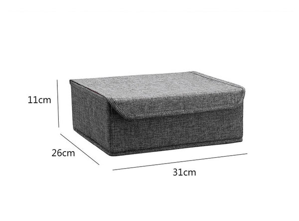 Washable Bra Underwear Storage Box With Cover linen Folding Cases Necktie Socks Underwear Clothing Organizer Container