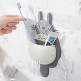 cartoon animal Totoro sucker storage rack Plastic toothbrush shelf bathroom Wash supplies and toothpaste children Spoon holders