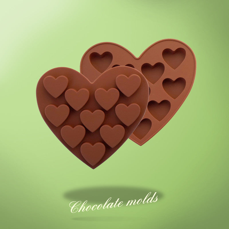 New Ten  Heart Silicone Lollipop Chocolate Mold Candy Wedding Decoration Bakeware Cooking Fondant Cake Tools