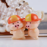 XBJ107 Mini 6PCS piggy decor supplies moss micro landscape deco  Garden deco Creative handicrafts