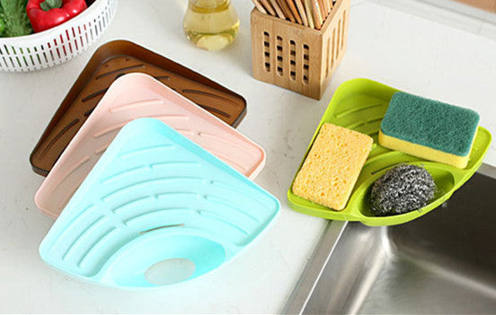 Kitchen Sink Corner Storage Rack Sponge Holder Wall Mounted Dishes drip rack Bathroom Soap Dish Wall Storage Rack