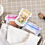 10 pieces Mason Jar Pattern Food Saver Storage Bags Set kitchen organizer Children's snacks Snacks fresh bags Food storage Bags