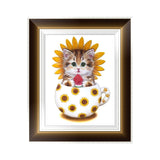 DIY 5D Partial Diamond Embroidery Chrysanthemum Cat Diamond Painting Cross Stitch Kits Diamond Mosaic Home Decoration