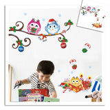 Creative personality Owls bend Christmas gifts  Wall Stickers Home Decorative Waterproof Wallpapers