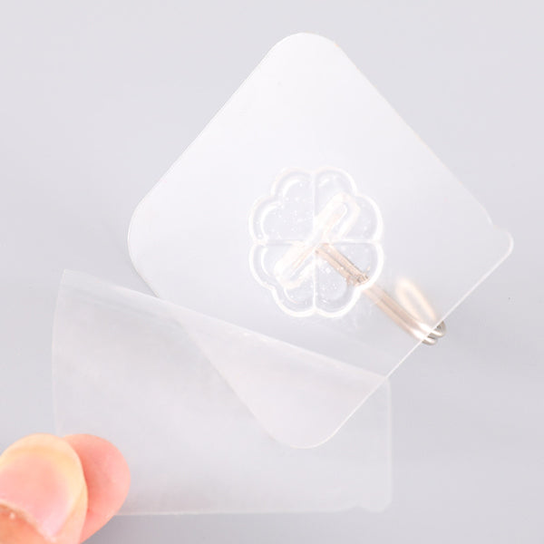 6pcs Transparent Strong Self Adhesive Door Wall Hangers Towel Mop Handbag Holder Hooks For Hanging Kitchen Bathroom Accessories