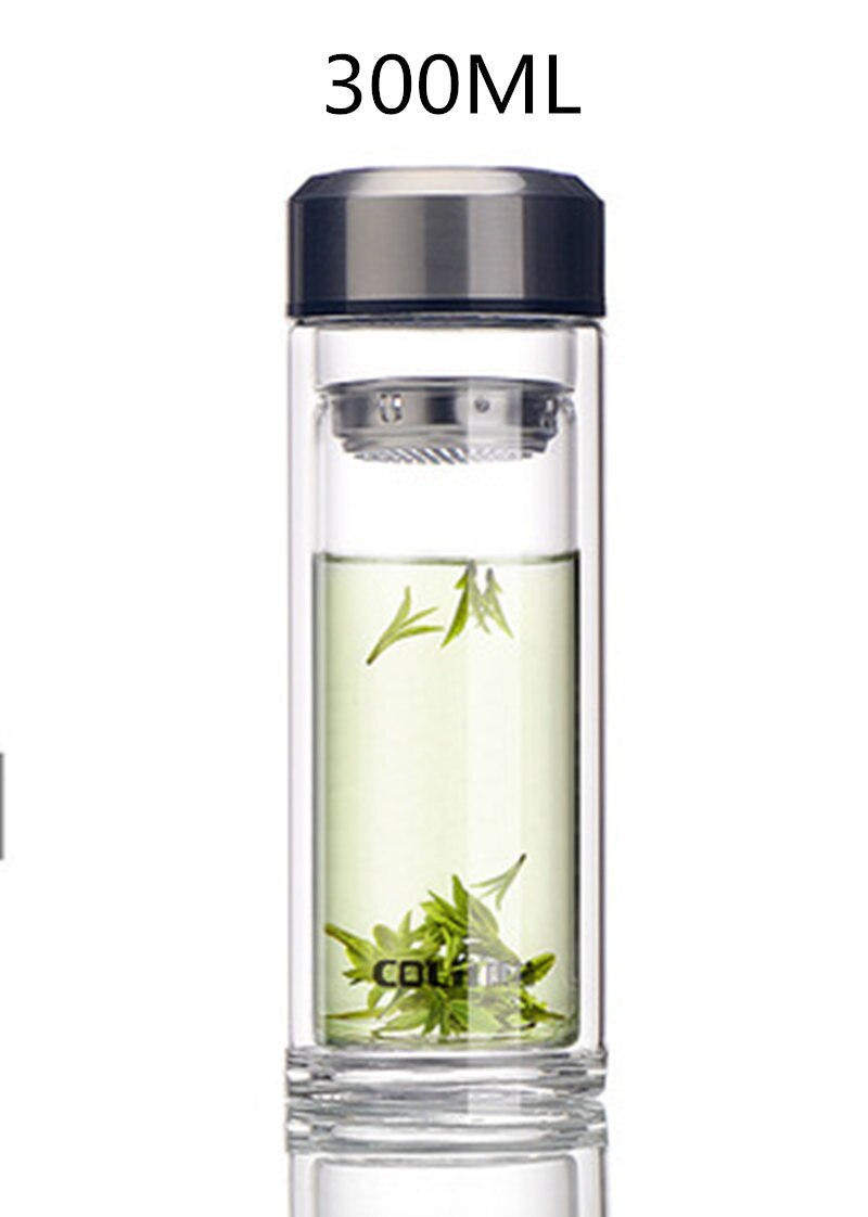 1PC 500ml My Water Portable Double Glass Bottle Hot Transparent Filter Office Tea Bottle