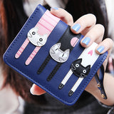 HOT New Coming Fashion Lady Women Short Check Purse Cat lovely wallet PU Leather wallet Card holder Famous brand Wallet