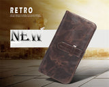 Oil wax leather men's leather wallet casual retro long wallet large capacity multi-position clutch men's purse