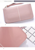 Long European&American zipper small fresh cell phone bag High-quality PU leather student thin multi-purpose wallet