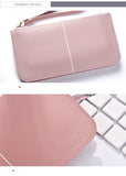 Long European&American zipper small fresh cell phone bag High-quality PU leather student thin multi-purpose wallet