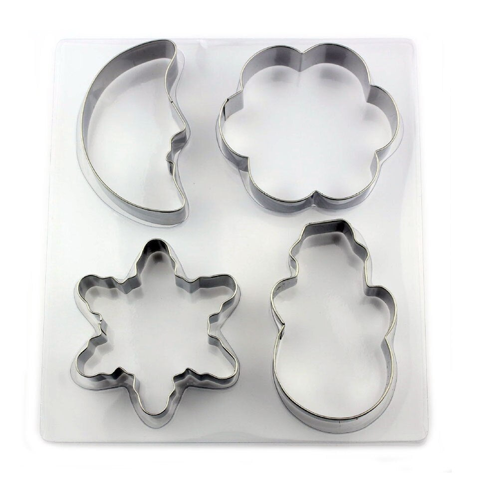 DIY Baking mould Stainless Steel CHRISTMAS Cookie Cutter Set,include Moon, Plum flower,snowflake,Snowman