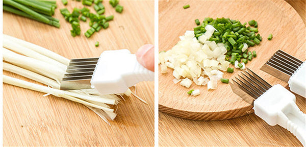 Convenient Onion Knife CutterGraters Slicers Shredder Plastic+Stainless Steel knives With Cover Vegetable Tools