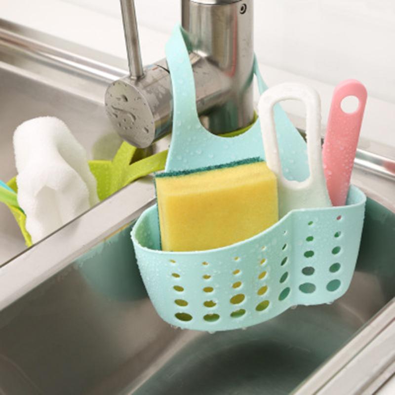 Kitchen Organizer Sponge Drain Holder Plastic Sponge Storage Rack Basket Wash Cloth Shelf Bathroom Soap Organizer Secondary image
