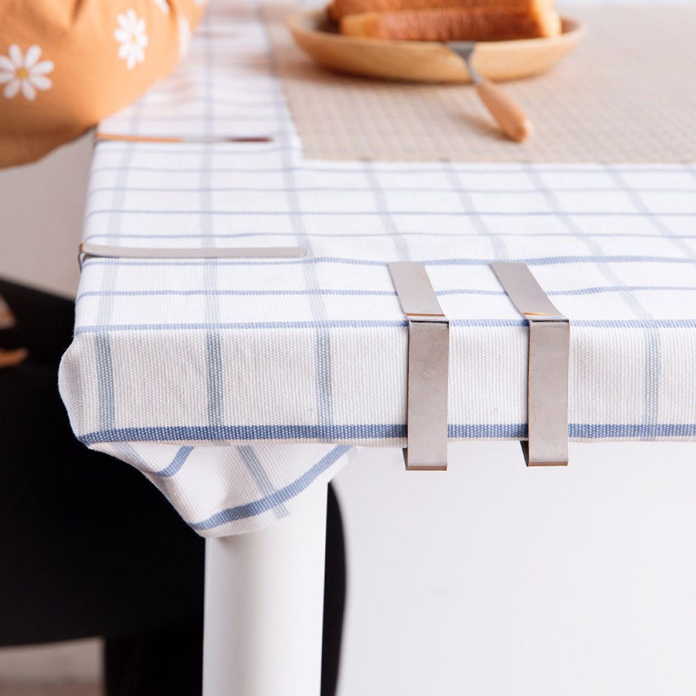 6PCS Stainless Steel Tablecloth Clamps Wedding Promenade Table Cover Holder Clip Promenade/Round Board Stable Clips
