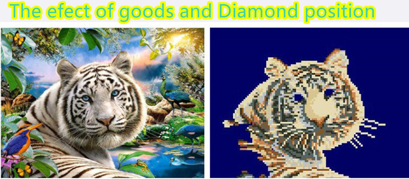 DIY Partial 5D Diamond Embroidery The Tiger Round Diamond Painting Cross Stitch Kits Diamond Mosaic Home Decoration