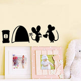 3d Funny mouse hole wall stickers decals Living room Bedroom wall art wallpaper mural Wedding decorationr
