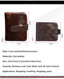 Short fold oil wax leather leisure wallet retro fashion wallet handbag High-quality genuine leather men's wallets