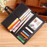New Fashion High quality PU leather clutch mal leather Wholesale Long wallet soft leather buckle card package